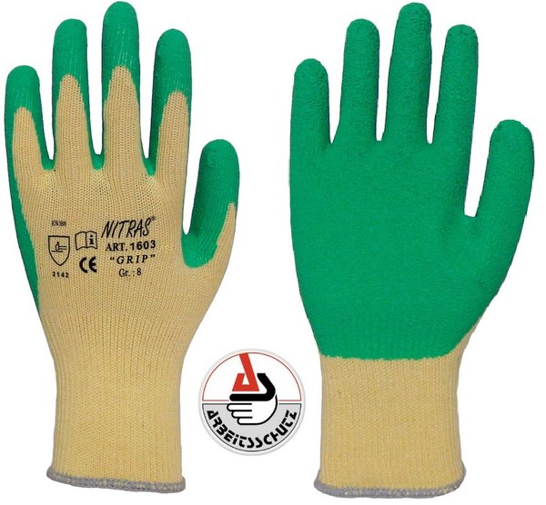 Latex-Handschuh MAXI GRIP von NITRAS® | grün | Gr. 8 (M) bis 11 (XXL) | ab € 0,76
