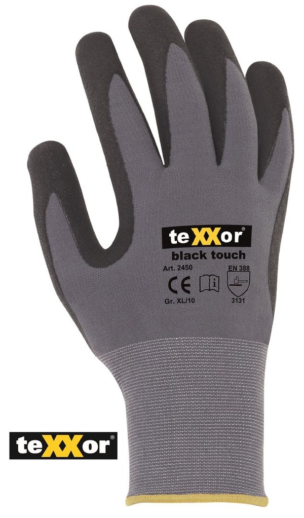 Montage-Handschuh black touch® von teXXor® | Gr. 6 (XS) bis 11 (XXL) | ab € 1,31