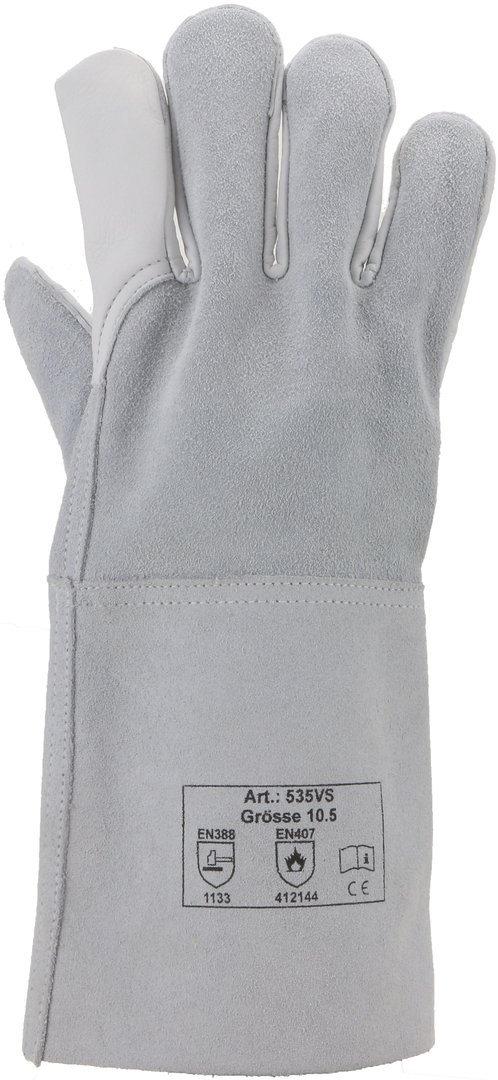 Schweißer-Handschuh | Kombi Spalt- und Narbenleder | grau | Gr. 10,5 (XL) | ab € 2,39