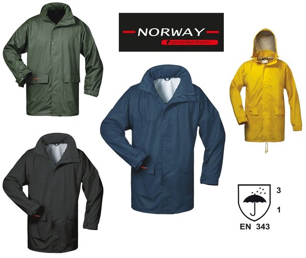 PU-Stretch Regenjacke FALKENBERG von NORWAY® | oliv | Gr. S bis XXXXL | ab € 19,49