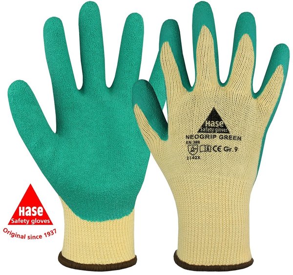 Latex-Handschuh NEOGRIP GREEN von Hase® | grün | Gr. 7 (S) bis 11 (XXL) | ab € 0,69
