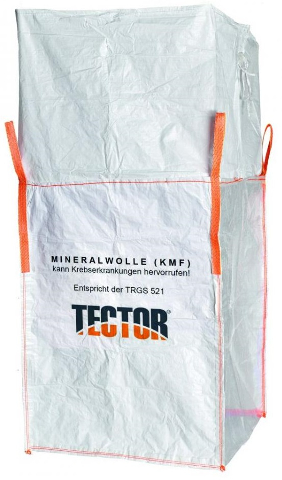 NEU: Mineralwolle-Bag von TECTOR® | TRANSPARENT | 90 x 90 x 120 cm | 4 Hebeschlaufen | ab € 3,69