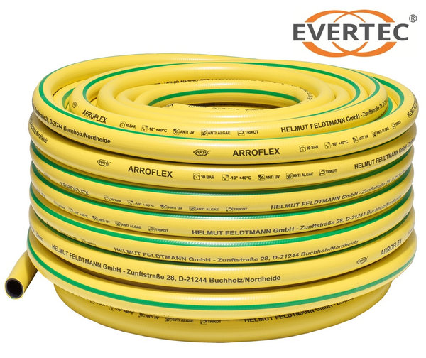 50 Meter-Ring PVC-Wasserschlauch ARROFLEX von EVERTEC® | 1/2", 3/4" oder 1" | ab € 0,59 pro Meter